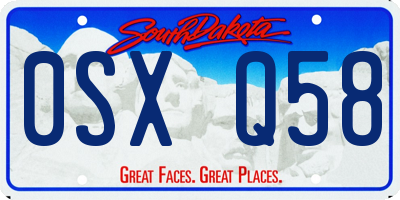 SD license plate 0SXQ58