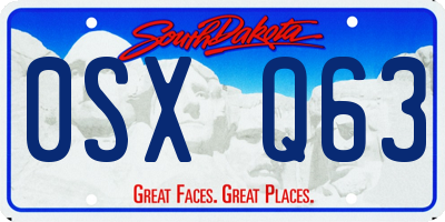 SD license plate 0SXQ63