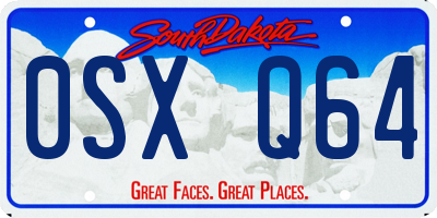 SD license plate 0SXQ64