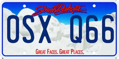 SD license plate 0SXQ66