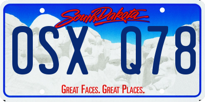 SD license plate 0SXQ78