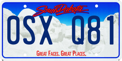 SD license plate 0SXQ81