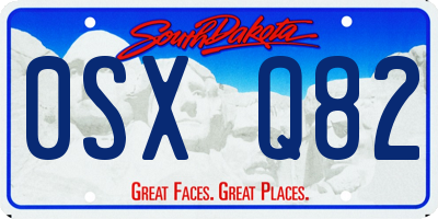 SD license plate 0SXQ82