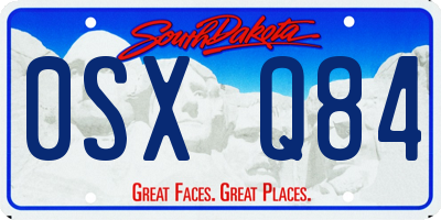 SD license plate 0SXQ84