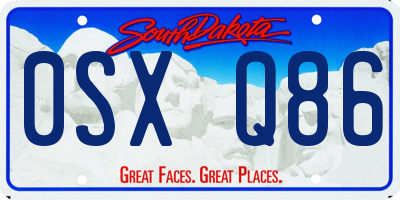 SD license plate 0SXQ86