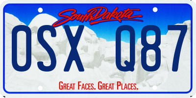SD license plate 0SXQ87