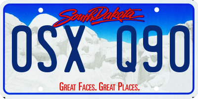 SD license plate 0SXQ90