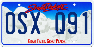 SD license plate 0SXQ91