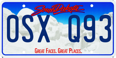 SD license plate 0SXQ93