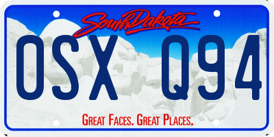 SD license plate 0SXQ94