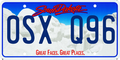 SD license plate 0SXQ96