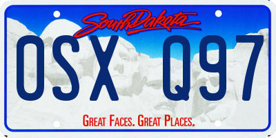 SD license plate 0SXQ97