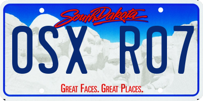 SD license plate 0SXR07