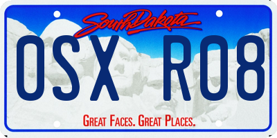 SD license plate 0SXR08