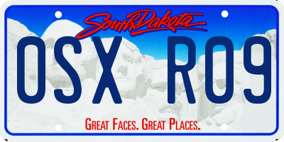 SD license plate 0SXR09