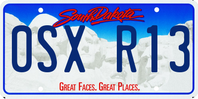 SD license plate 0SXR13
