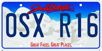 SD license plate 0SXR16