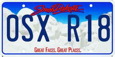SD license plate 0SXR18