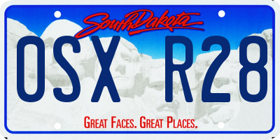SD license plate 0SXR28