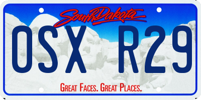 SD license plate 0SXR29