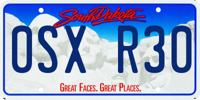 SD license plate 0SXR30