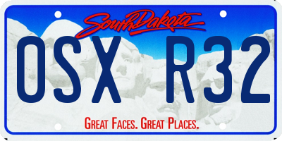 SD license plate 0SXR32