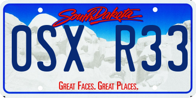 SD license plate 0SXR33