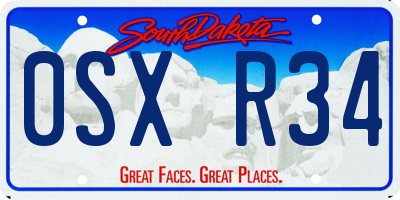SD license plate 0SXR34