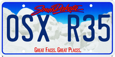 SD license plate 0SXR35