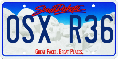 SD license plate 0SXR36