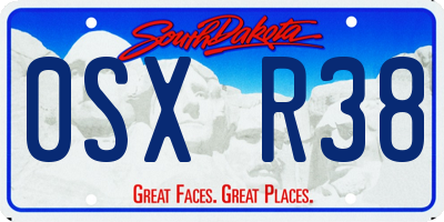 SD license plate 0SXR38