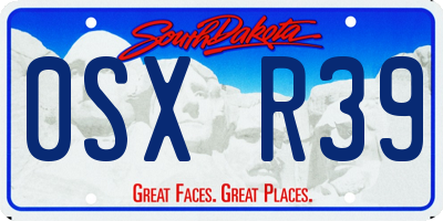 SD license plate 0SXR39