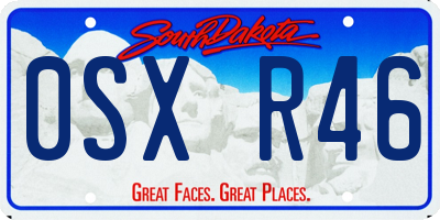SD license plate 0SXR46