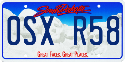 SD license plate 0SXR58