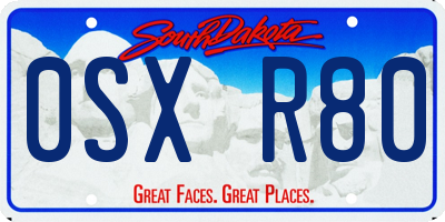 SD license plate 0SXR80