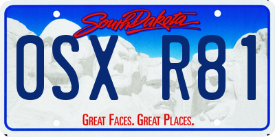 SD license plate 0SXR81
