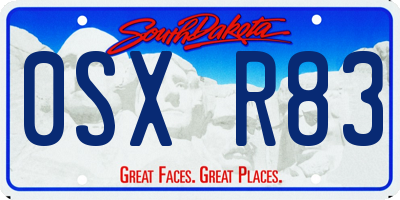 SD license plate 0SXR83