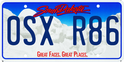 SD license plate 0SXR86