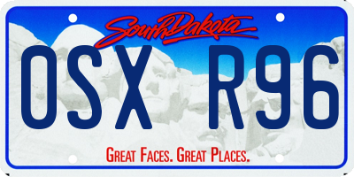 SD license plate 0SXR96