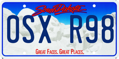 SD license plate 0SXR98