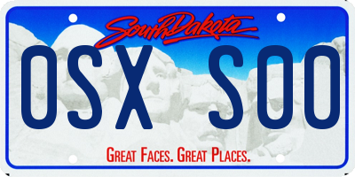 SD license plate 0SXS00