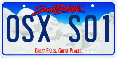 SD license plate 0SXS01