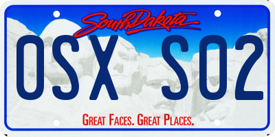 SD license plate 0SXS02