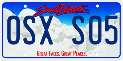 SD license plate 0SXS05