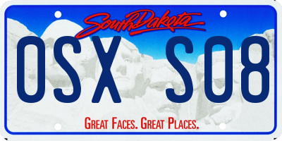 SD license plate 0SXS08