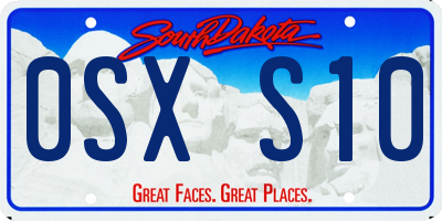 SD license plate 0SXS10