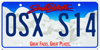 SD license plate 0SXS14