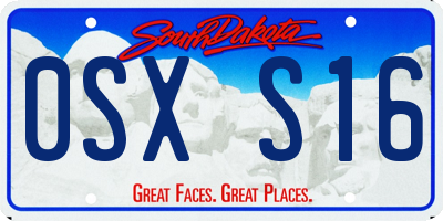SD license plate 0SXS16