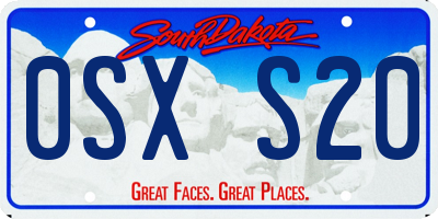 SD license plate 0SXS20