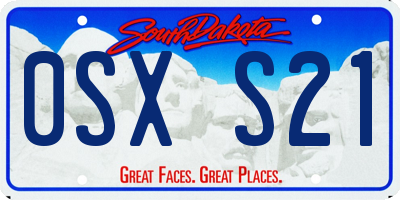 SD license plate 0SXS21